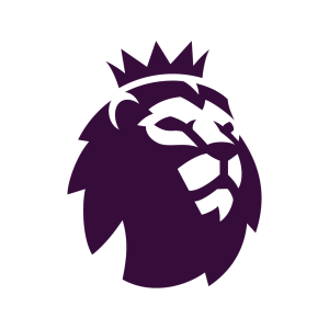 Cabeza de león púrpura con corona en perfil, inspiración para los mejores jerseys de futbol Premier League.