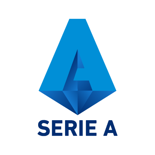 Logo geométrico azul de la letra A para la liga italiana Serie A.