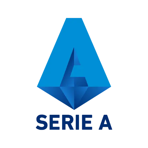Logo geométrico azul de la letra A para la liga italiana Serie A.