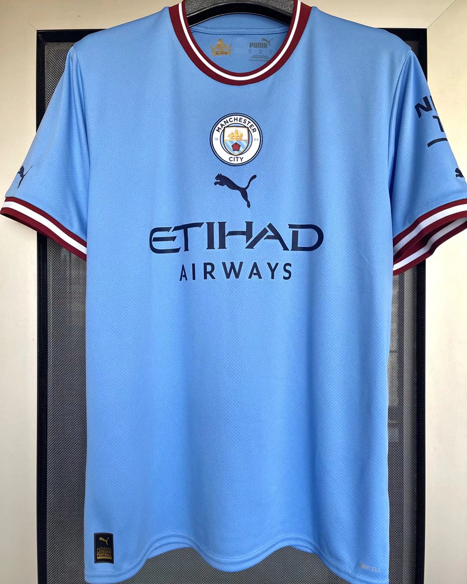 Jersey 2022/23 Manchester City Local Manga corta Versión Fan