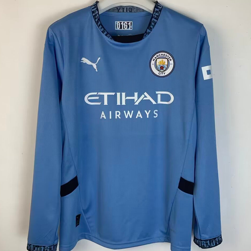 Jersey 2024/25 Manchester City Local Manga larga Versión Fan
