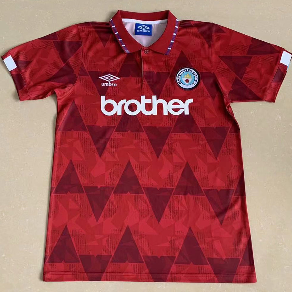 Jersey 1991 Manchester City Visitante Manga corta Versión Fan Retro