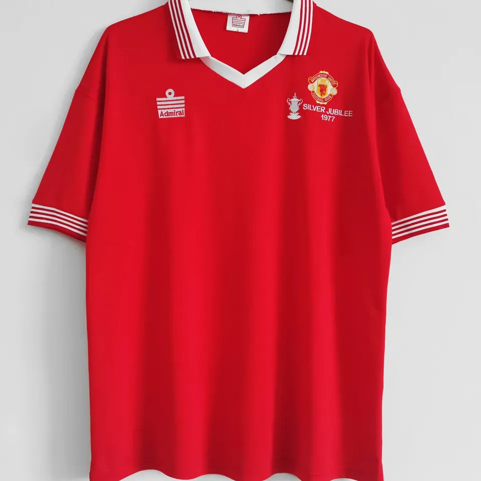 Jersey 1977 Manchester United Local Manga corta Retro