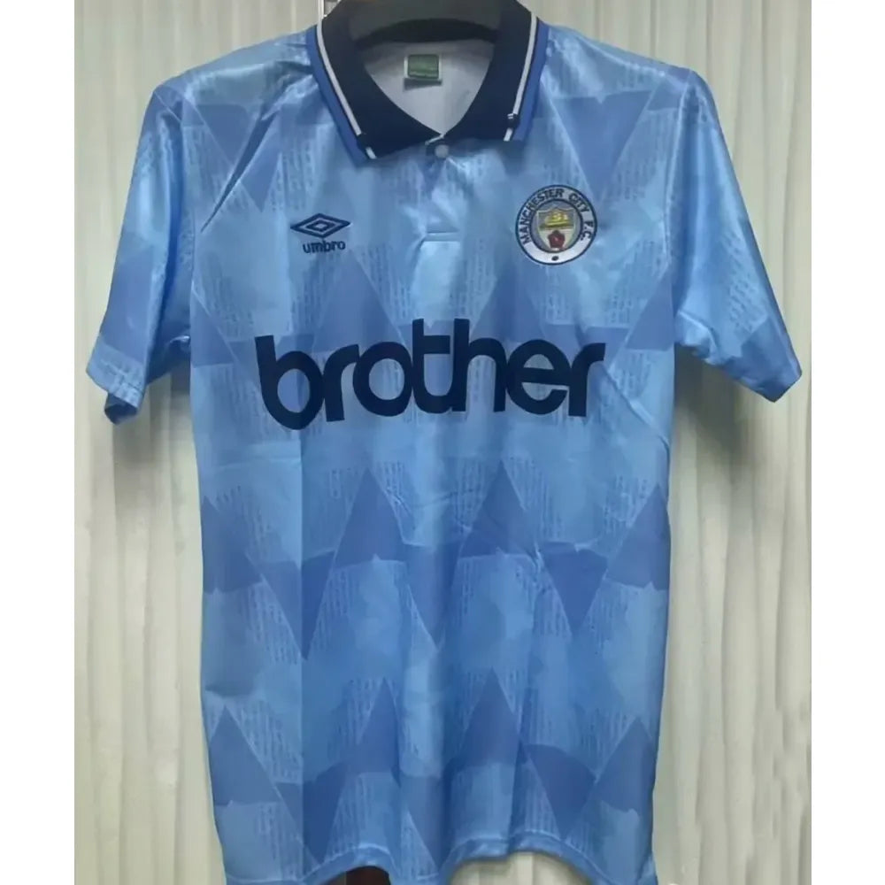 Jersey 1989 Manchester City Local Manga corta Retro