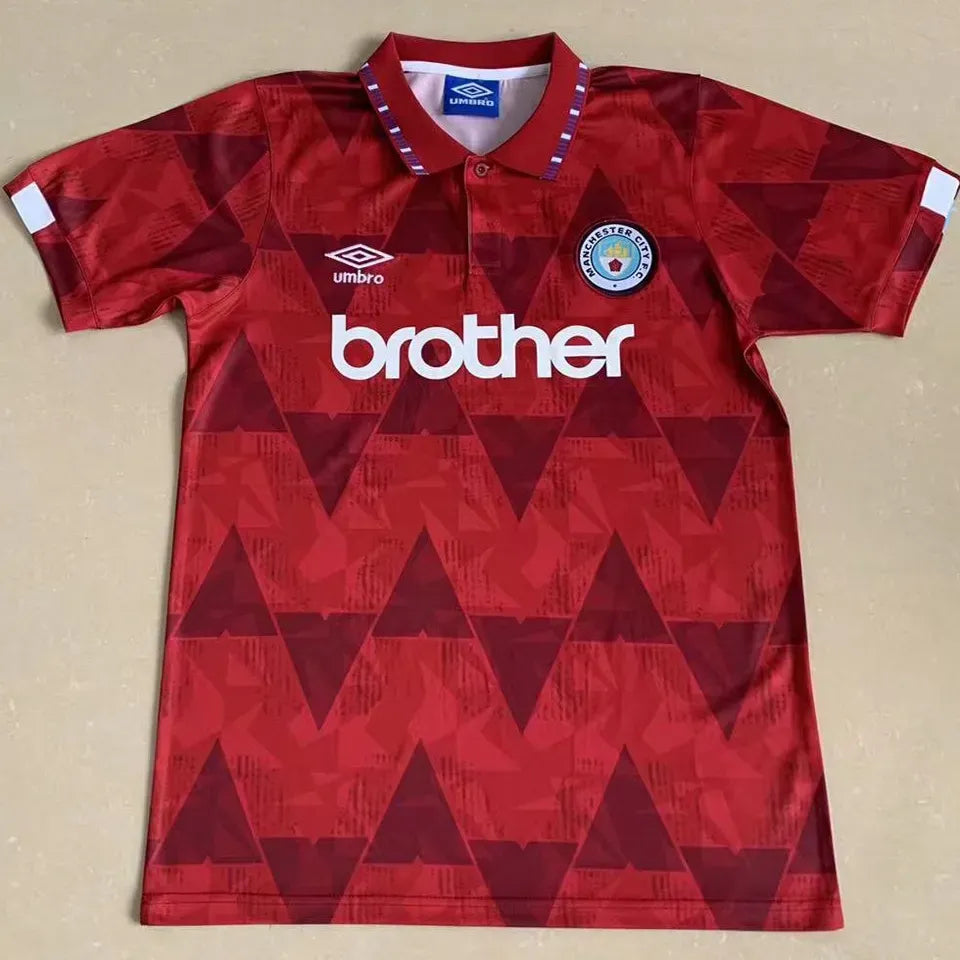 Jersey 1991 Manchester City Visitante Manga corta Retro