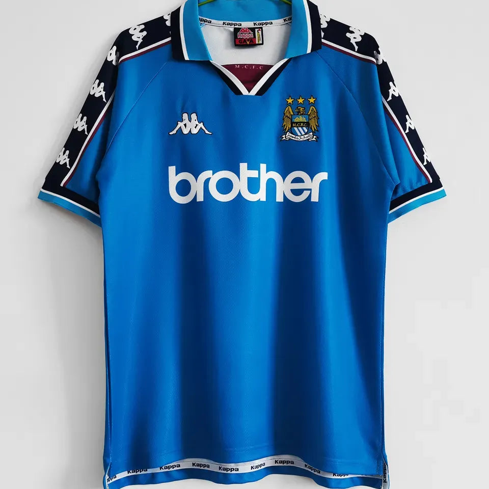 Jersey 1998/99 Manchester City Local Manga corta Retro