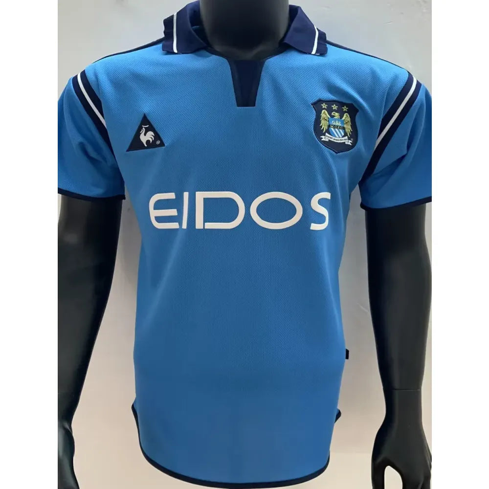 Jersey 2001/02 Manchester City Local Manga corta Retro