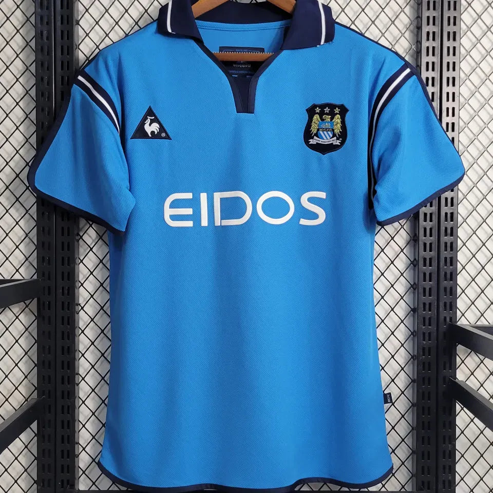 Jersey 2001/02 Manchester City Local Manga corta Retro