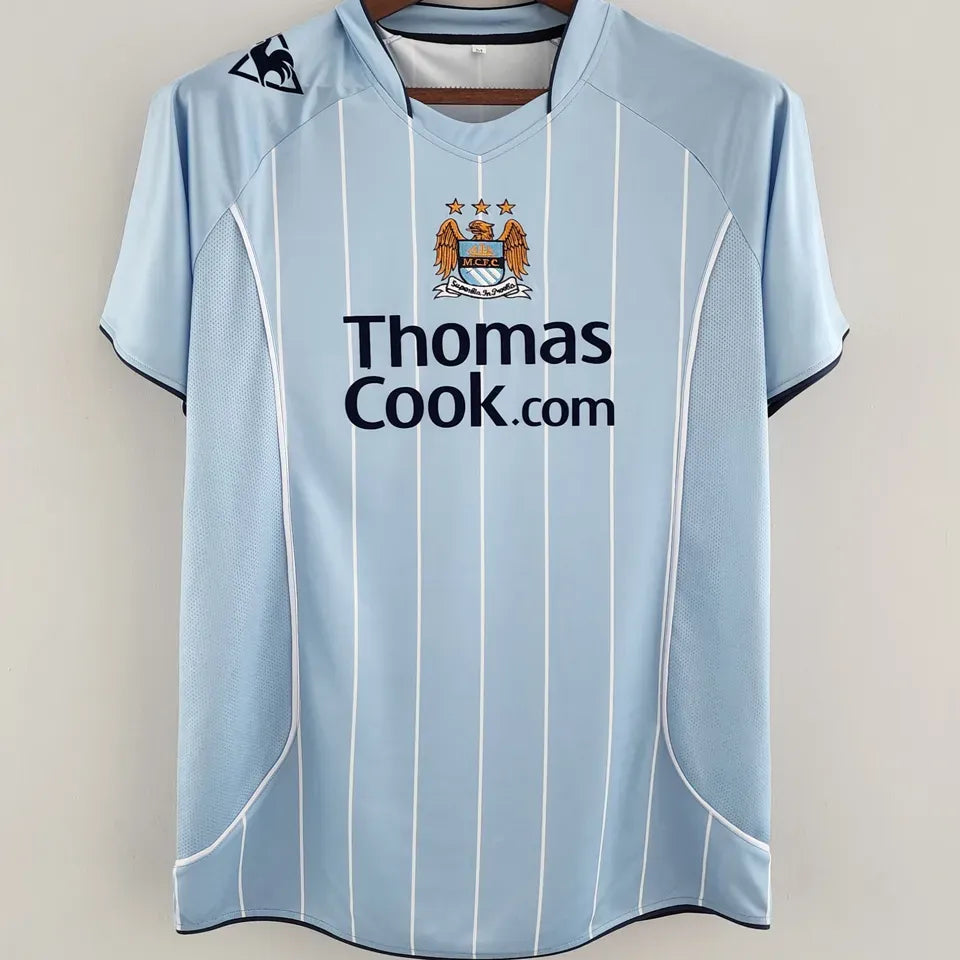 Jersey 2007/08 Manchester City Local Manga corta Retro