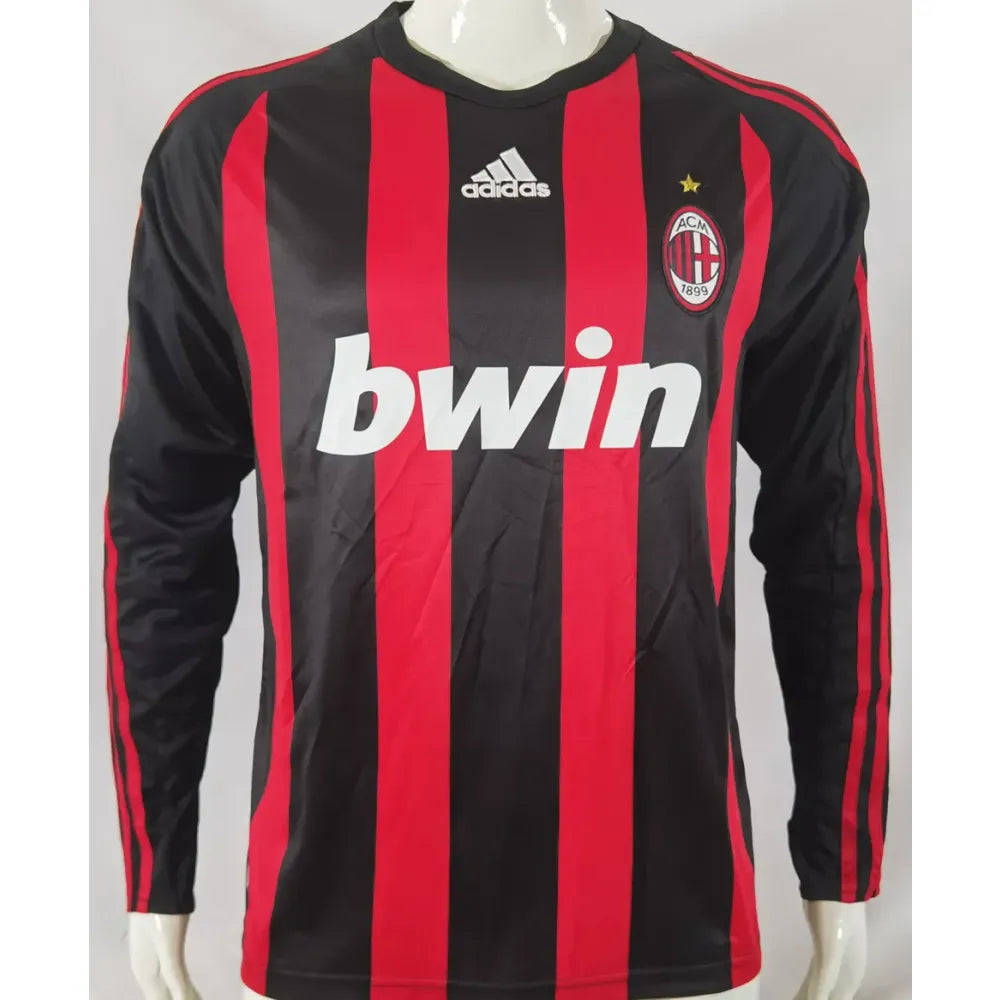 Jersey 2008/09 AC Milan Local Manga larga Retro