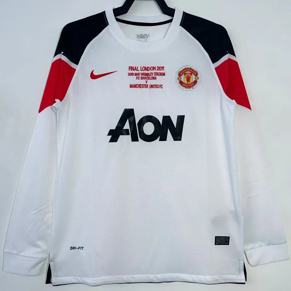 Jersey 2010/11 Manchester United Visitante Manga larga Retro