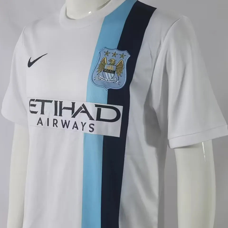 Jersey 2013/14 Manchester City Visitante Manga corta Retro